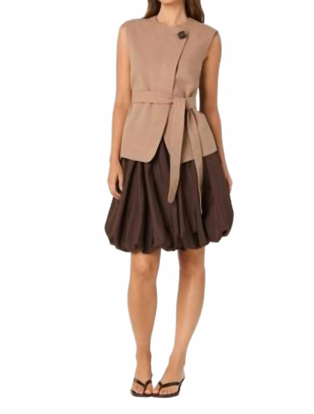 NEW ASTR darrien belted asymmetric vest in beige - Picture 7 of 7